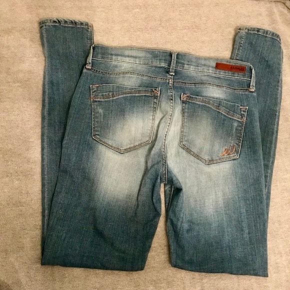 Express Mid Rise Faded Stretch Jean Leggings - Picture 3 of 5